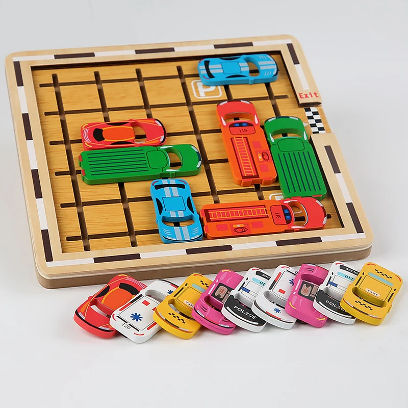 

Children's mathematical logical thinking training toy development puzzle brain moving car out of the warehouse car Huarong Road