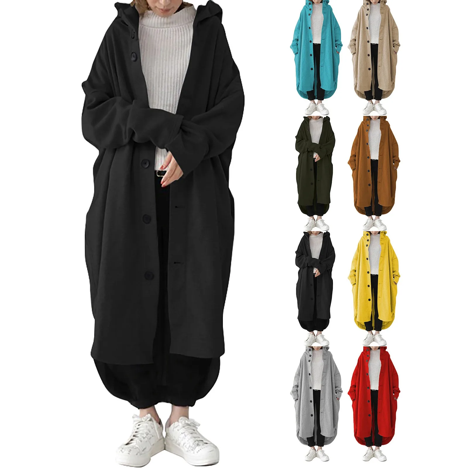 Women'S Fashion Casual Loose Solid Color Hooded Long Pocket Long Sleeve Hoodie Coat
Women'S Fashion Casual Loose Solid Color Hooded Long Pocket Long Sleeve Hoodie Coat