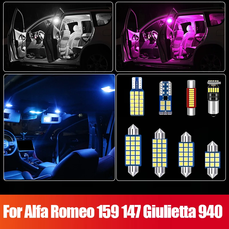 For Alfa Romeo 159 147 Giulietta 940 Car LED Bulbs Kit Interior Dome Reading Lamps Vanity Mirror Door Trunk Light Accessories
For Alfa Romeo 159 147 Giulietta 940 Car LED Bulbs Kit Interior Dome Reading Lamps Vanity Mirror Door Trunk Light Accessories