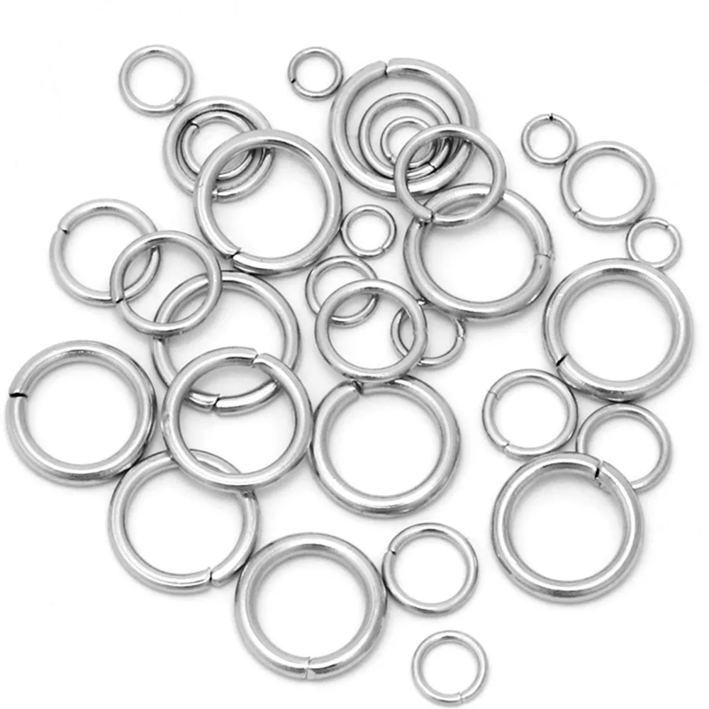 

100-200pcs/lot 3-12mm Stainless Steel Open Jump Rings Split Ring Connectors for DIY Jewelry Making Findings Accessories Supplies