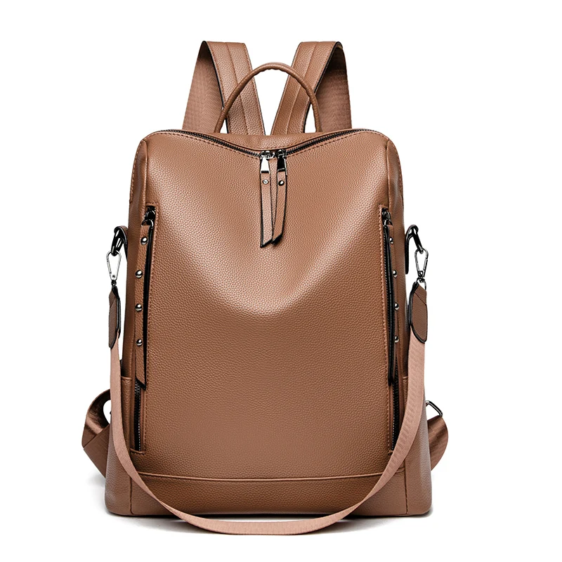 High Quality PU Leather Simple Backpack Women's Large Capacity Stitching Backpack Travel Anti-Theft Student Girl Schoolbag 2023
High Quality PU Leather Simple Backpack Women's Large Capacity Stitching Backpack Travel Anti-Theft Student Girl Schoolbag 2023
