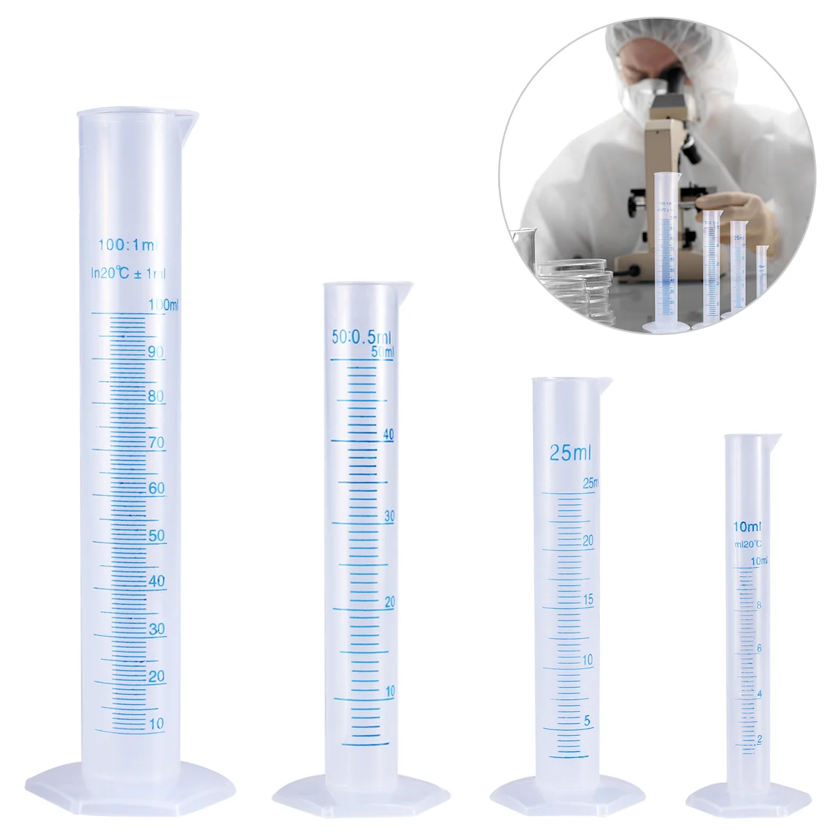 Measuring Cylinder Graduated Cylinder Test Tube Set of 4, Measuring Tube Flask 10ml 25ml 100ml for Laboratory School
Measuring Cylinder Graduated Cylinder Test Tube Set of 4, Measuring Tube Flask 10ml 25ml 100ml for Laboratory School