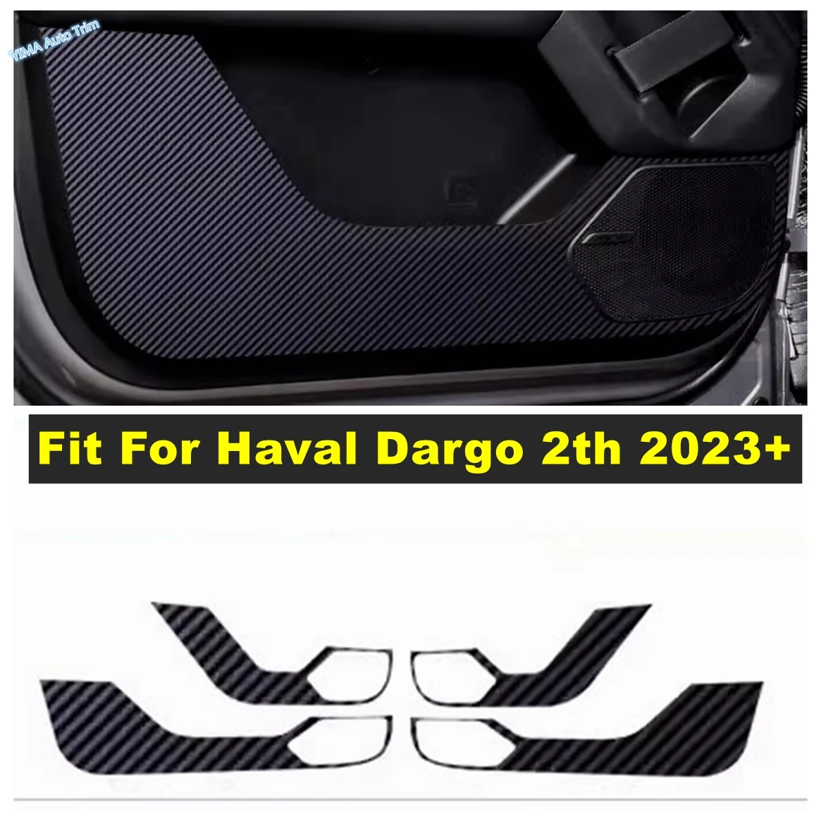 

Car Door Anti Kick Pad Protection Carbon Fiber Stickers Side Edge Film Interior Accessories Fit For Haval Dargo 2th 2023 2024