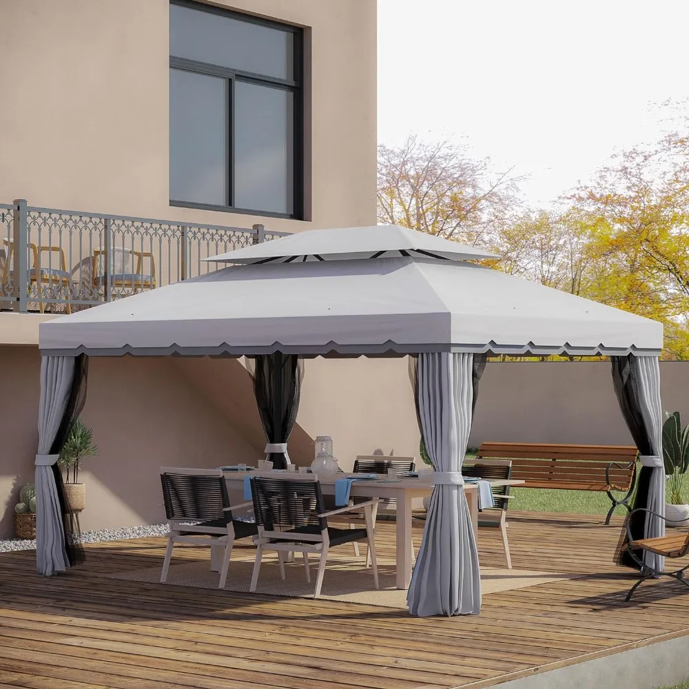 Outdoor Garden Tent, 10' X 13' Patio Gazebo, Outdoor Gazebo Canopy Shelter with Netting and Curtains, Outdoors Tents
Outdoor Garden Tent, 10' X 13' Patio Gazebo, Outdoor Gazebo Canopy Shelter with Netting and Curtains, Outdoors Tents