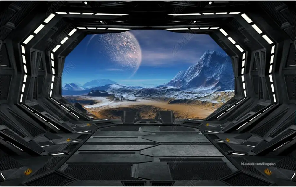 

custom photo mural wallpaper 3d Cool spaceship door sci-fi scene bar KTV home decor wallpapers for walls in rolls living room