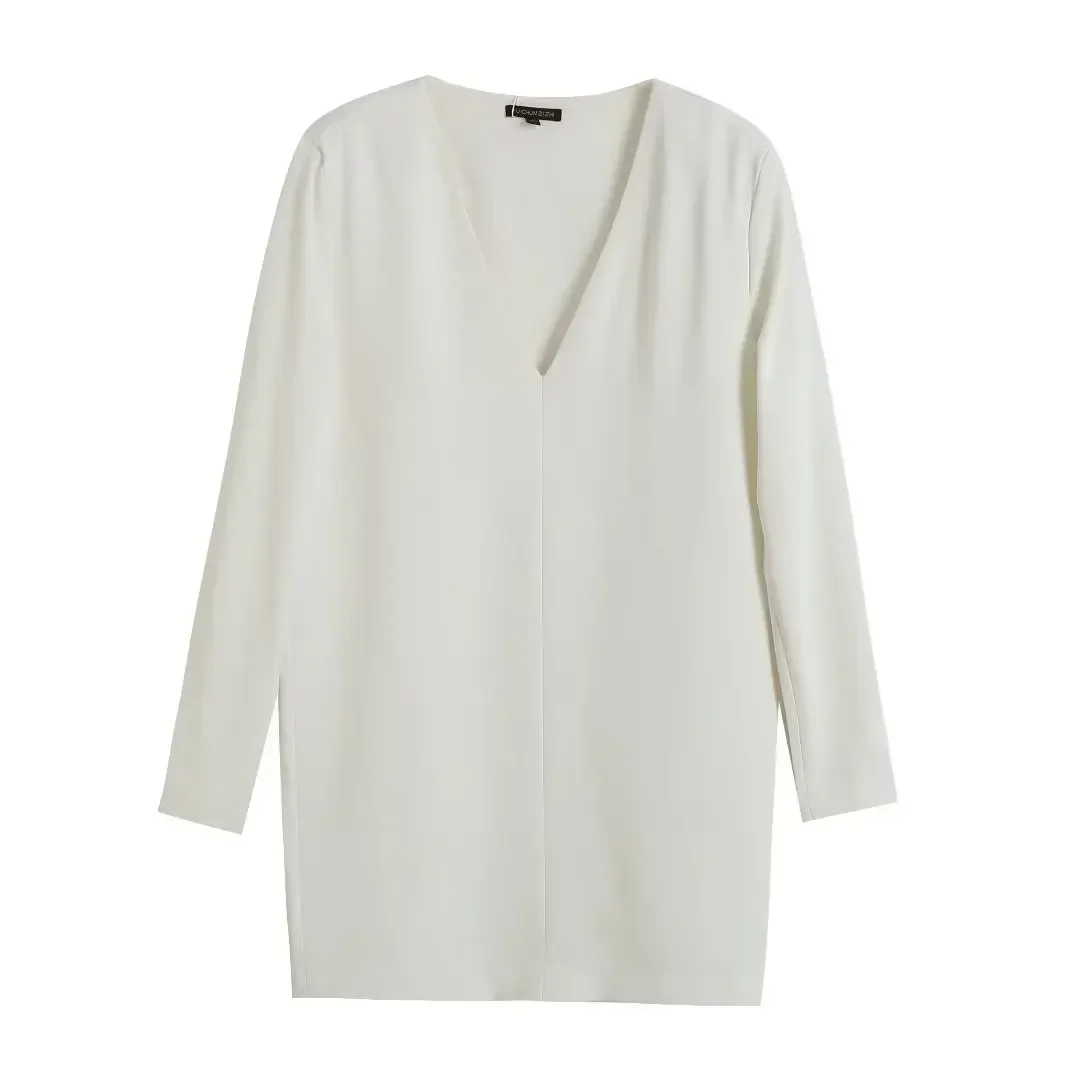 Women's 2023 Chic Fashion Two-color Casual Joker Loose Short Dress Retro Long-sleeved V-neck Women's Dress Mujer
Women's 2023 Chic Fashion Two-color Casual Joker Loose Short Dress Retro Long-sleeved V-neck Women's Dress Mujer