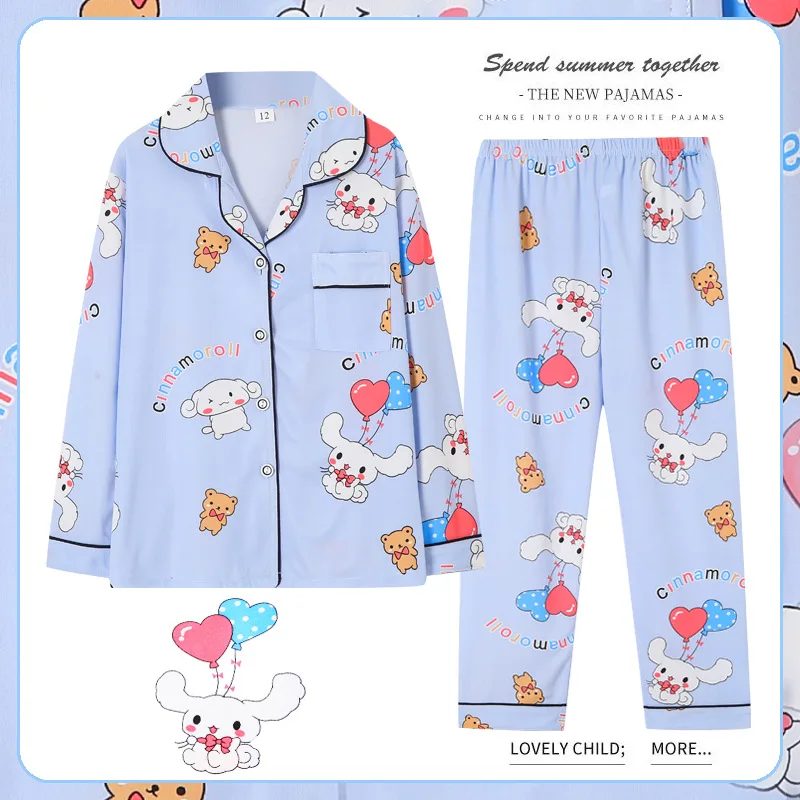Детская Пижама Kuromi Sanrios Cinnamoroll Осенняя аниме фигурка для мальчиков и девочек Kawaii мультфильм длинный рукав Zhongdatong кардиган комплект
Детская Пижама Kuromi Sanrios Cinnamoroll Осенняя аниме фигурка для мальчиков и девочек Kawaii мультфильм длинный рукав Zhongdatong кардиган комплект