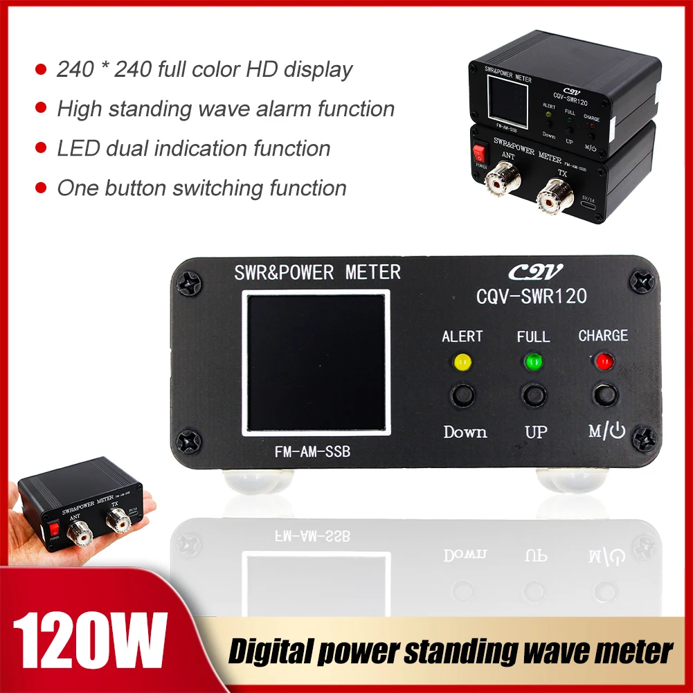1.8-54Mhz SWR120 0.5-120W SWR Meter Short Wave Standing Wave Meter Digital Color Display Standing Wave Ratio Meter Tools
1.8-54Mhz SWR120 0.5-120W SWR Meter Short Wave Standing Wave Meter Digital Color Display Standing Wave Ratio Meter Tools