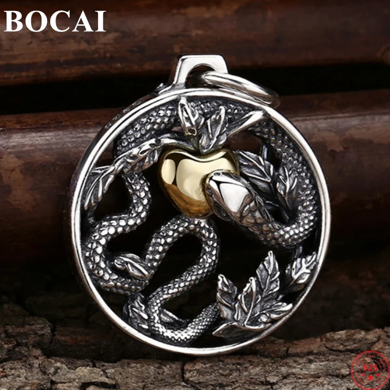 Подвески BOCAI из стерлингового серебра 925 пробы для женщин и мужчин, новые модные круглые ювелирные изделия в стиле панк со змеиным сердцем и цветами, бесплатная доставка
Подвески BOCAI из стерлингового серебра 925 пробы для женщин и мужчин, новые модные круглые ювелирные изделия в стиле панк со змеиным сердцем и цветами, бесплатная доставка