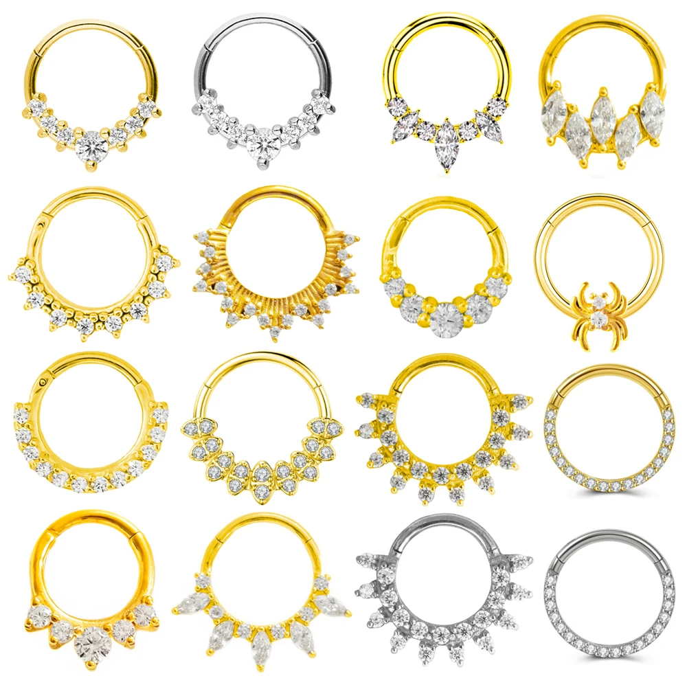 316L Surgical Steel Segment Nose Ring Zircon Septum Clicker Ear Cartilage Helix Daith Hoop Body Piercing Jewelry
316L Surgical Steel Segment Nose Ring Zircon Septum Clicker Ear Cartilage Helix Daith Hoop Body Piercing Jewelry