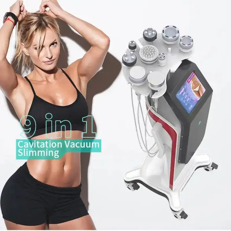 

9 in 1 80K Ultrasonic Cavitation Vacuum RF Body Slimming Machine Weight Loss Skin Tightening Face Lifting Beauty Salon Equipment