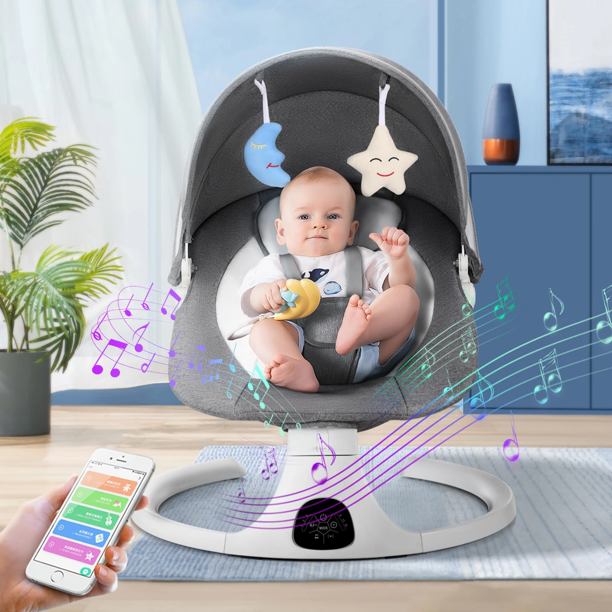 

for newborn Deluxe Auto Rocking Crib Shaker Electric Baby Rocking Chair Baby Resting Electric Baby Swing Rocking Chair