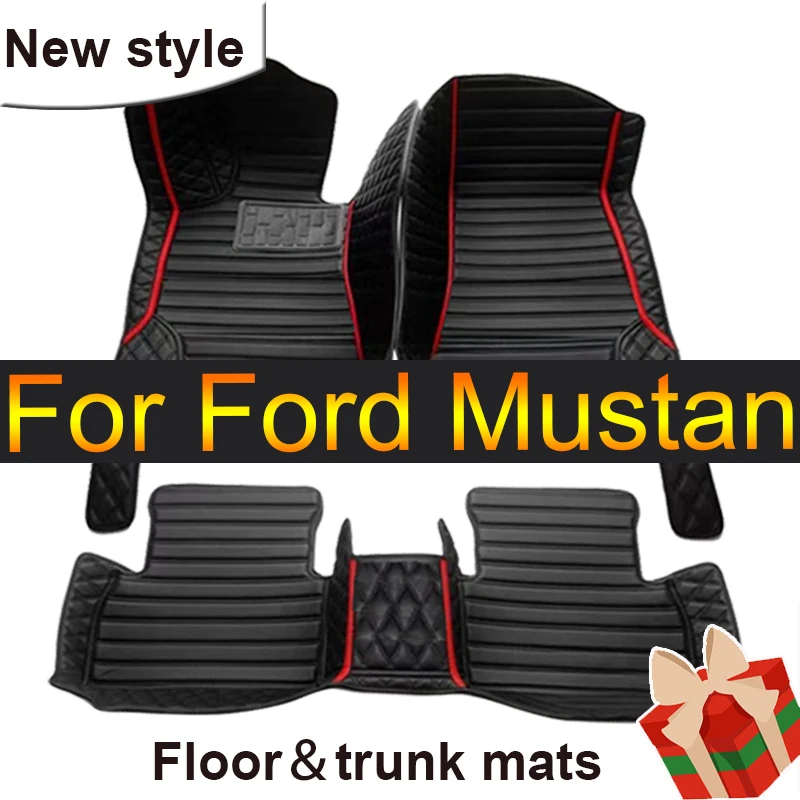 

Artificial Leather Custom Car Floor Mats for Ford Mustang 2015-2023 Interior Details Car Accessories