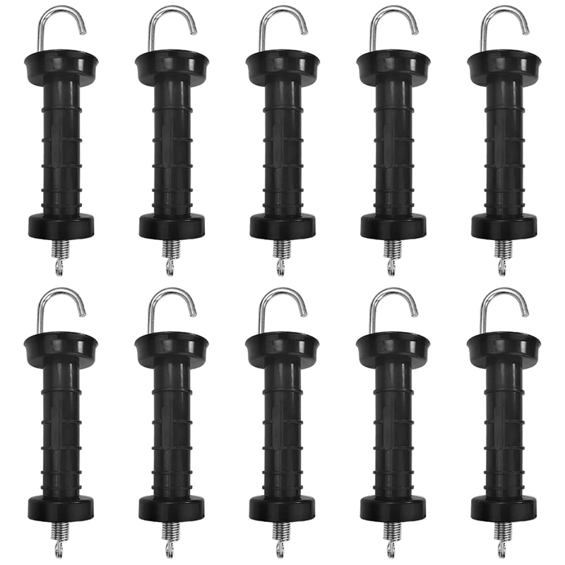 

10 PCS Door Handle For Electric Fence, Insulated Spring Tension, Replacement Accessories For Fencing, For Pasture Gates
