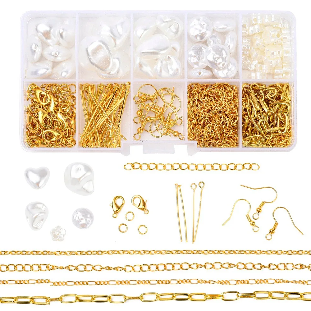Irregular Pearl Beads Jewelry Making Kit With Ear Hook lobster clasp White Spacer Beads Charms for DIY Bracelet Necklaces Making
Irregular Pearl Beads Jewelry Making Kit With Ear Hook lobster clasp White Spacer Beads Charms for DIY Bracelet Necklaces Making