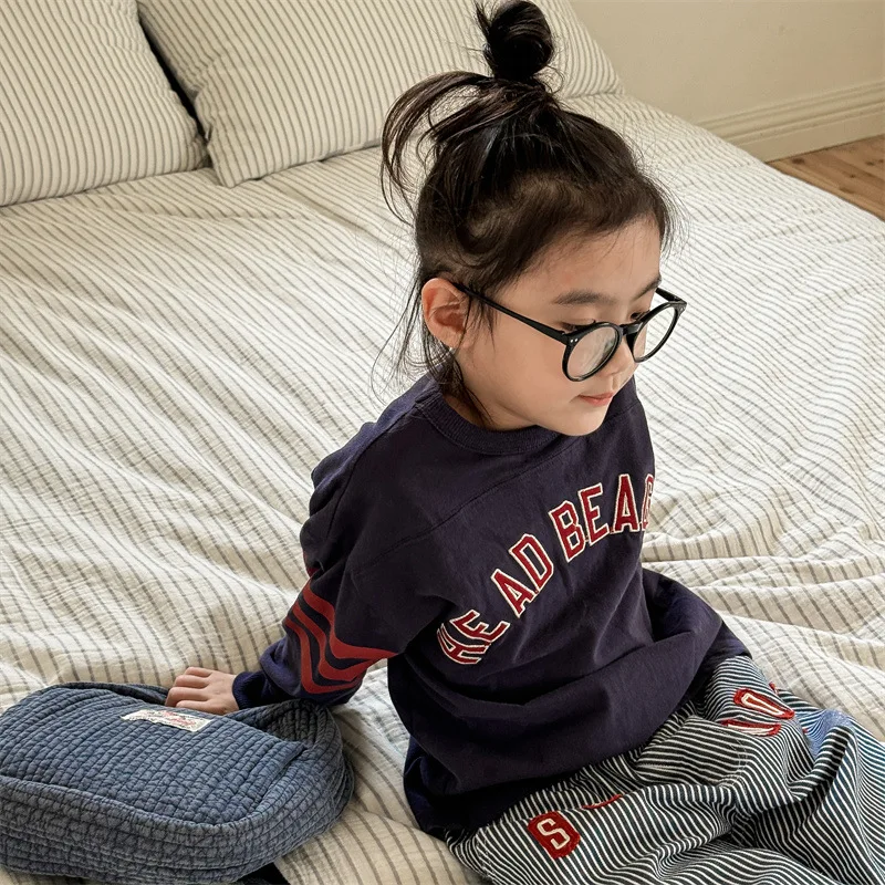 2025 Autumn New Children Long Sleeve T Shirts Boys Girls Letter Embroidery Cotton Tops Kids Casual Sweatshirt Bottoming Shirt 16 S6b7b425884834a0d8fb0482b3c65b829g