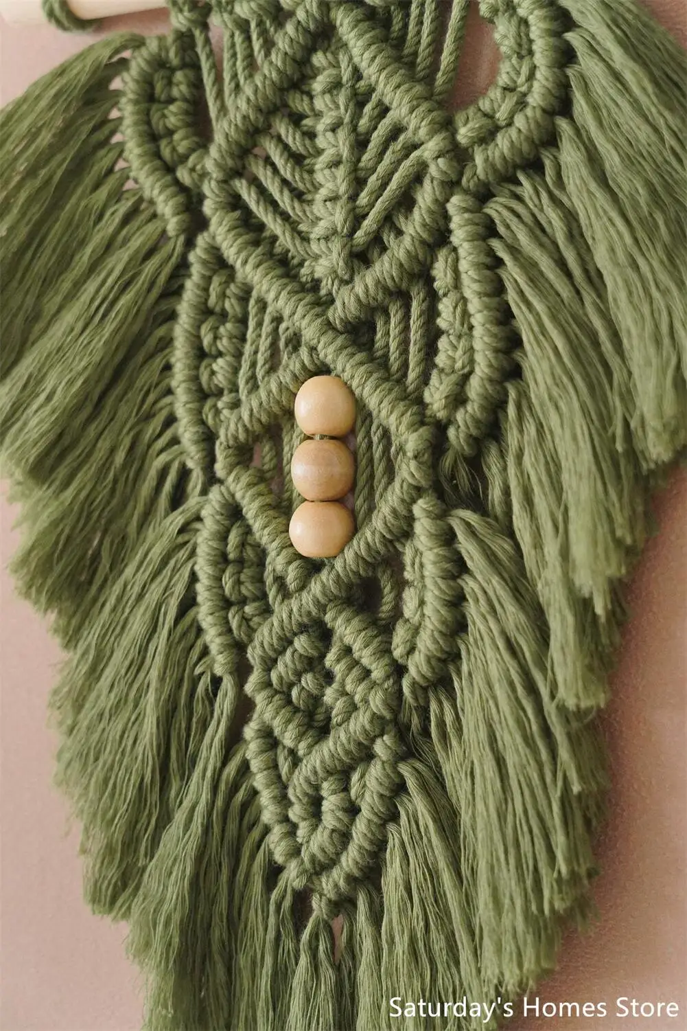 Macrame Leaf Tapestry with Wood Stick - Mini Wall Art 2 S6b7da293ef1747fbbba52903902699393