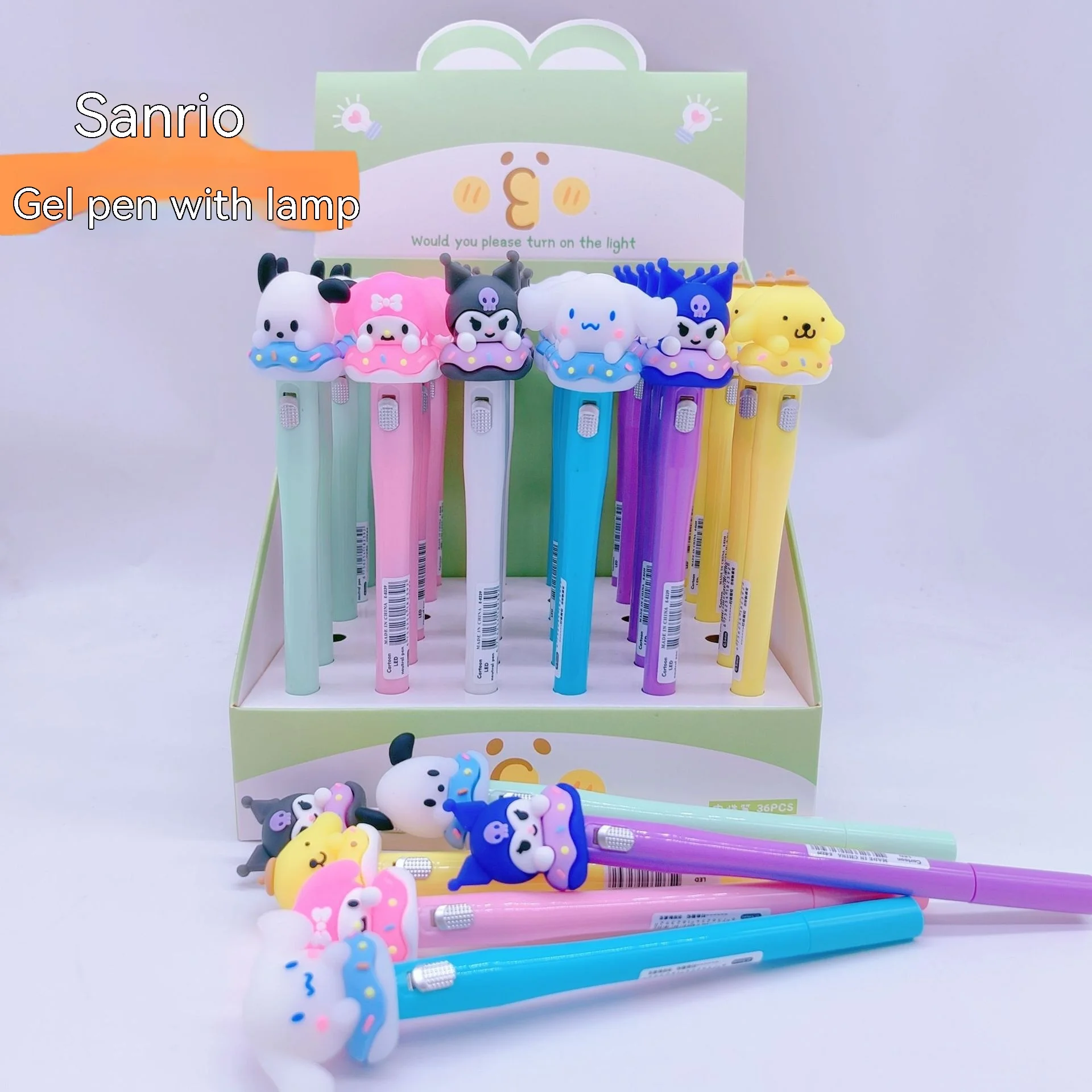 

Милые Креативные Канцтовары Sanrio, гелевая ручка с нефритовым лавром и собакой, светящаяся ручка, для учеников начальной школы с черной водяной ручкой с подсветкой