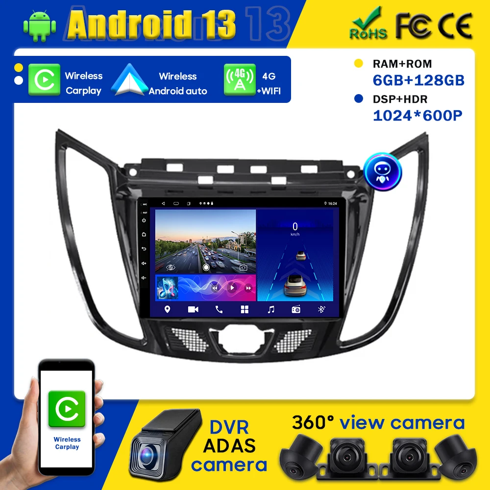Автомобильный стерео-плеер на Android, мультимедийный плеер для FORD C-Max Kuga Escape 2010-2019, радио, видео плеер, GPS, беспроводной Carplay, Android, 4G
Автомобильный стерео-плеер на Android, мультимедийный плеер для FORD C-Max Kuga Escape 2010-2019, радио, видео плеер, GPS, беспроводной Carplay, Android, 4G