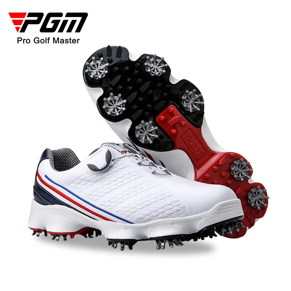 PGM Golf Shoes Men's Knob Buckle Shoes Waterproof Wide Sole Sneaker Spikes Nail Anti-Sideslip Comfortable Golfing Footwear XZ107
PGM Golf Shoes Men's Knob Buckle Shoes Waterproof Wide Sole Sneaker Spikes Nail Anti-Sideslip Comfortable Golfing Footwear XZ107