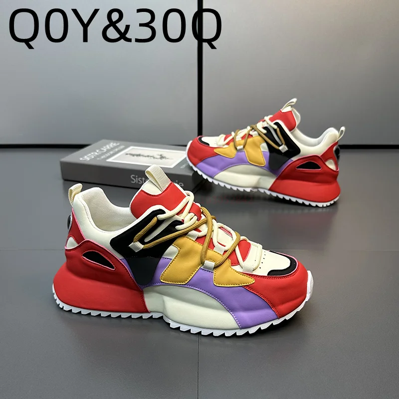 Chunky Sneaker Men Cover Bottom Board Shoe Fashion Casual Secondary Leather Cowhide Breathable Increased Internal Platform Doll
Chunky Sneaker Men Cover Bottom Board Shoe Fashion Casual Secondary Leather Cowhide Breathable Increased Internal Platform Doll