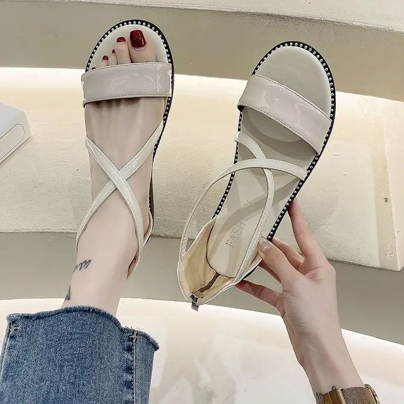 Women's Shoes Wedges Heel Sandals for Woman Beige Open Toe Footwear Zip Roman Style Summer 2023 New Breathable Fashion Korea H F
Women's Shoes Wedges Heel Sandals for Woman Beige Open Toe Footwear Zip Roman Style Summer 2023 New Breathable Fashion Korea H F