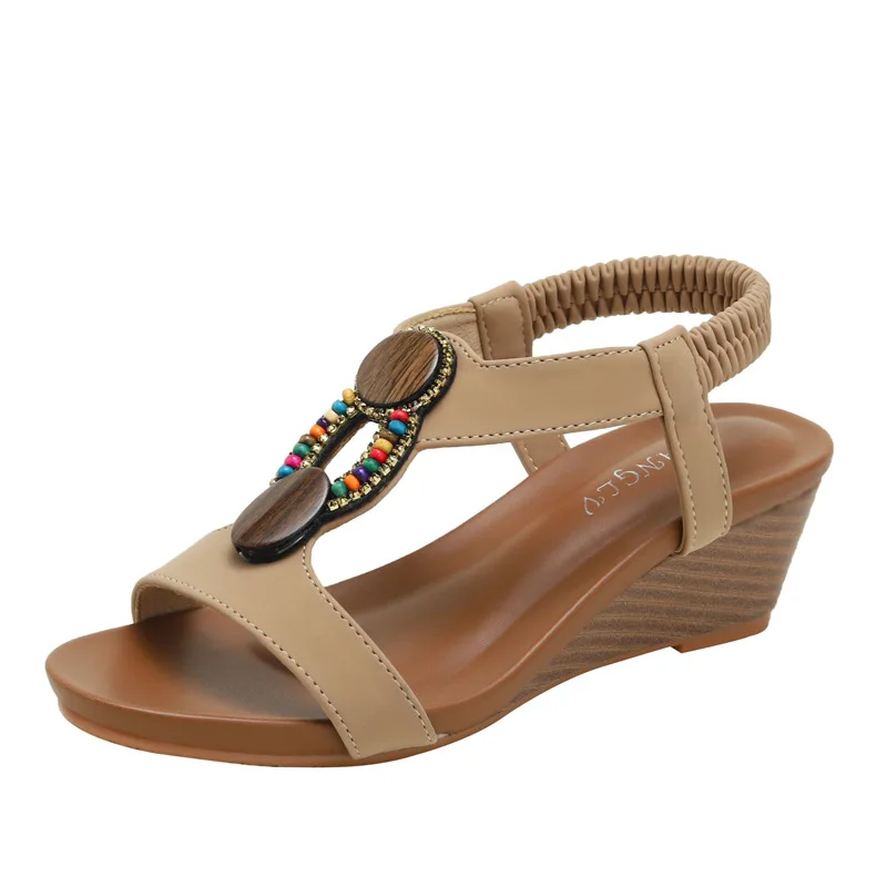 

High Quality 2023 New Arrivals Roman Sandals for Women Summer Fairytale Trend Wear Beach Shoes Tidal Black Apricot 1418-877