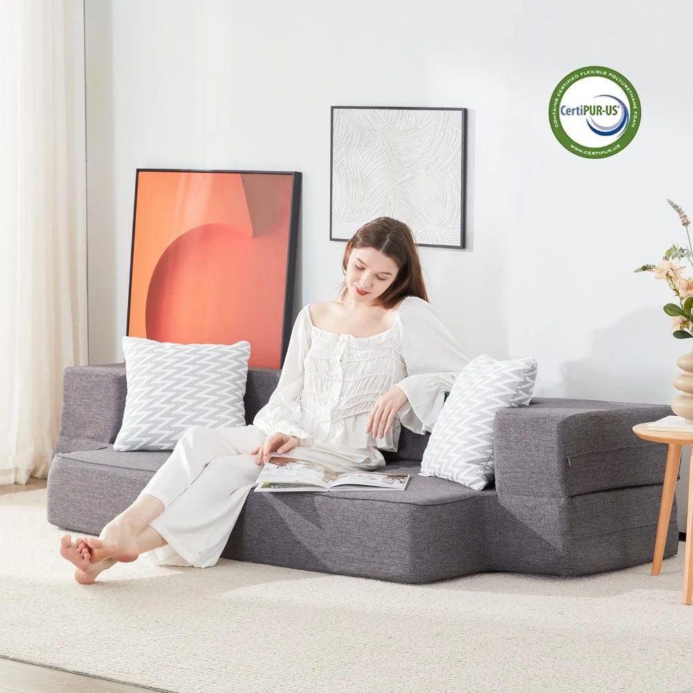 Fold Out Couch Bed with 2 Pillows Washable Cover Convertible Sleeper Folding Sofa Bed Mattress for Living Room Playroom 8inches
Fold Out Couch Bed with 2 Pillows Washable Cover Convertible Sleeper Folding Sofa Bed Mattress for Living Room Playroom 8inches