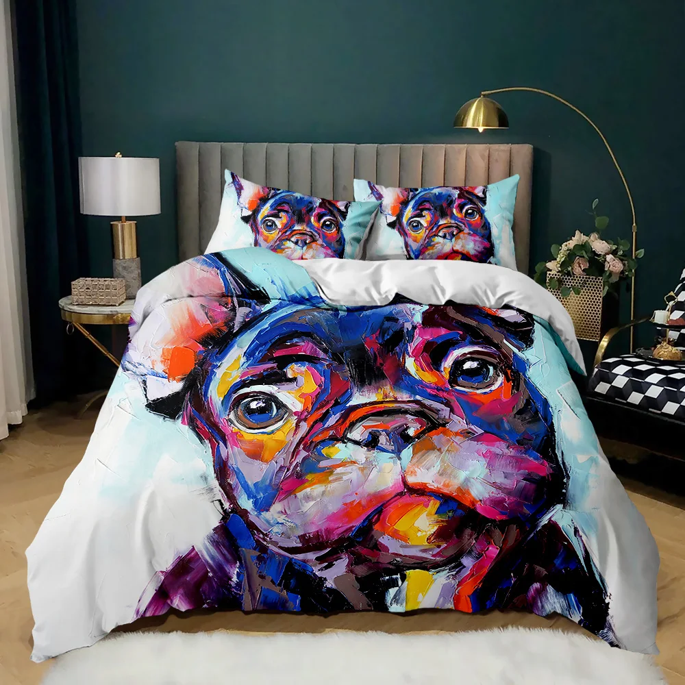 Cartoon Dog Duvet Cover Set Multicolor Watercolor Cute French Bulldog Bedding Set For Girl Boy Polyester Puppy Theme Quilt Cover
Cartoon Dog Duvet Cover Set Multicolor Watercolor Cute French Bulldog Bedding Set For Girl Boy Polyester Puppy Theme Quilt Cover