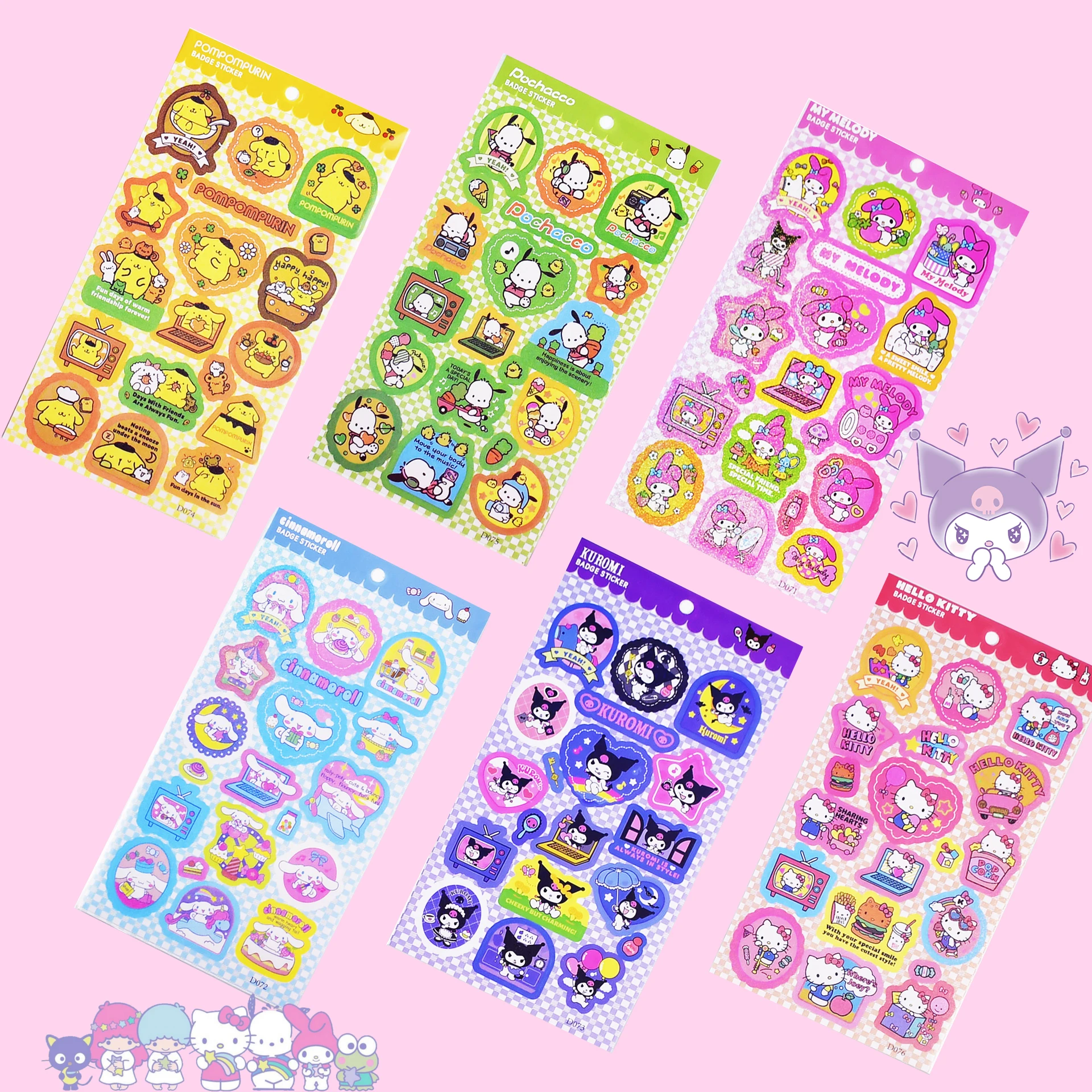 Sanrioed Stickers Badge Kawaii Diy Material Anime My Melody Kuromi Hello Kitty Cute Students Books Ornaments Material Kids Gifts
Sanrioed Stickers Badge Kawaii Diy Material Anime My Melody Kuromi Hello Kitty Cute Students Books Ornaments Material Kids Gifts