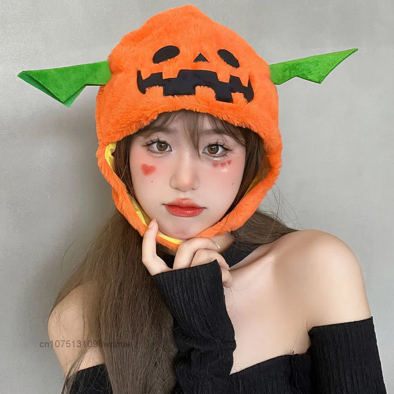 Halloween Headwear Y2k Cute Funny Evil Pumpkin Head Cover Women Creative Cos Devil Plush Hat Photo Performance Prop Beanies
Halloween Headwear Y2k Cute Funny Evil Pumpkin Head Cover Women Creative Cos Devil Plush Hat Photo Performance Prop Beanies