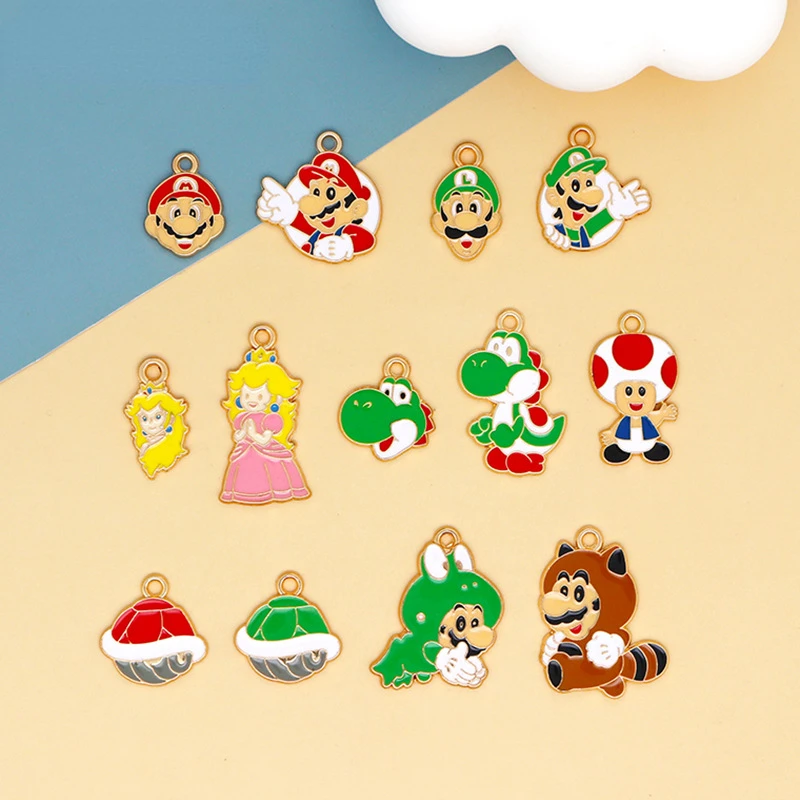 

Super Mario Bros Keychains Accessories Kids Pendants DIY Earrings Making Jewelry Supplies Necklace Japanese anime Birthday Gifts