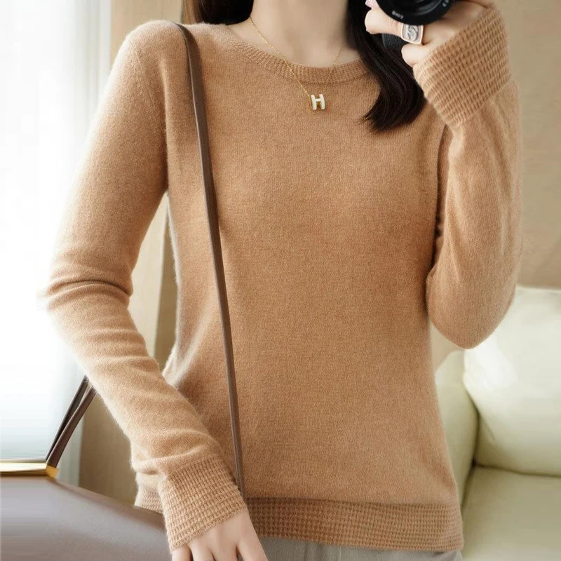 Autumn Winter New Wool Blend Sweater Woman Slim Fit Bottoming Shirt O-Neck Pullover Casual Knitted Tops Cashmere Female Sweater
Autumn Winter New Wool Blend Sweater Woman Slim Fit Bottoming Shirt O-Neck Pullover Casual Knitted Tops Cashmere Female Sweater