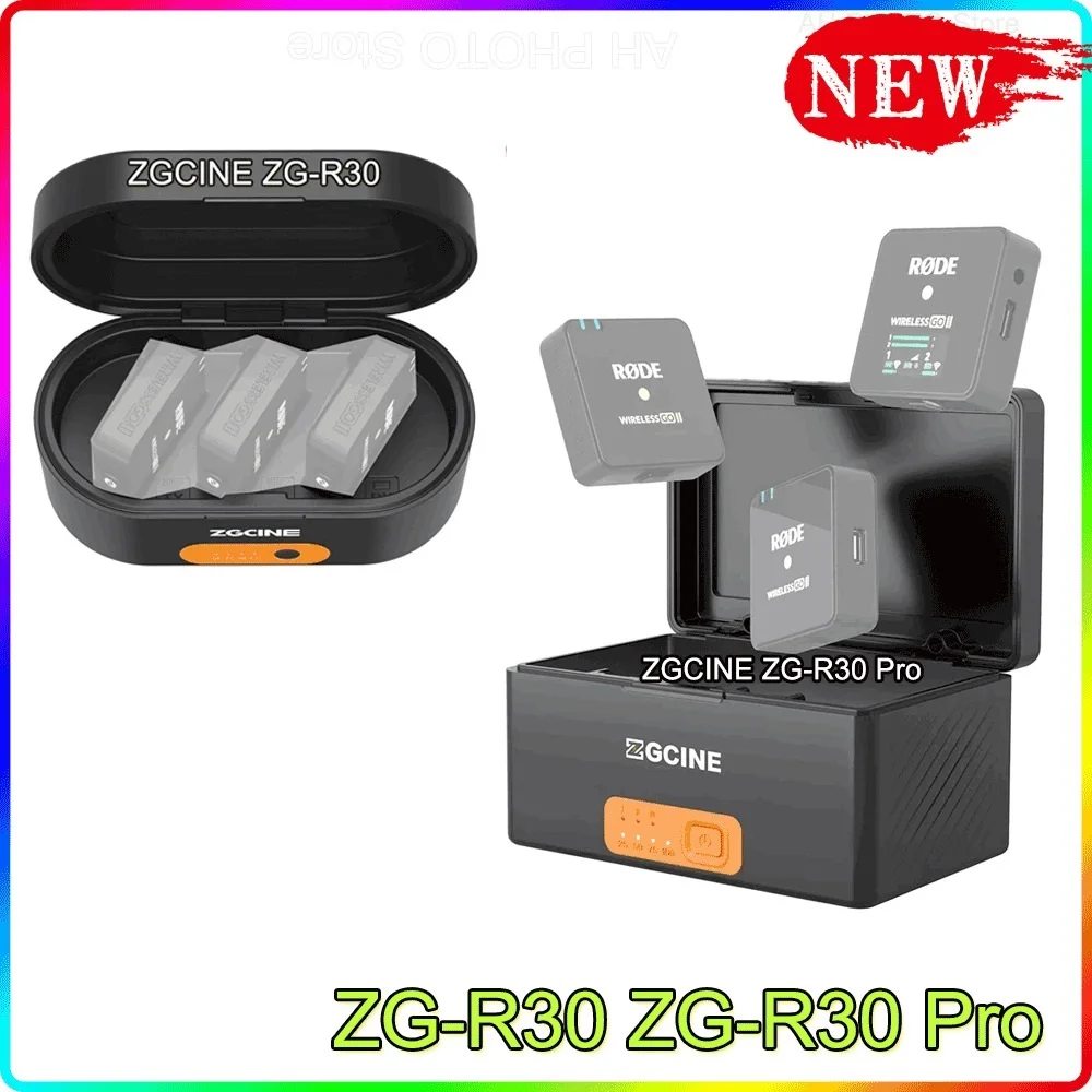 

New ZG-R30 Charging Case Box for Rode Wireless GO I II Mic with 3400mAh Built-in Battery Portable Fast Charging Power Bank