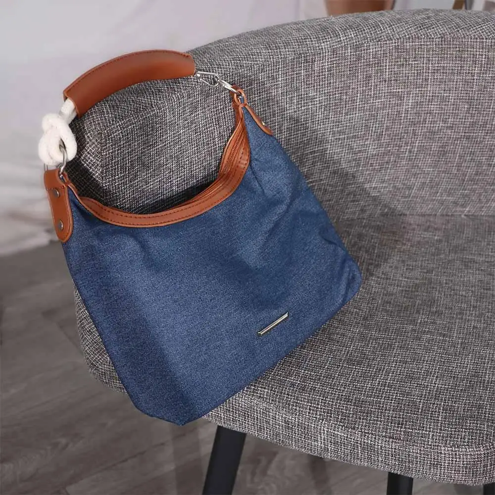 

Джинсовая сумка через плечо, сумка под подмышку, Синяя Женская сумка большой вместимости, рабочая сумка-тоут для девушек