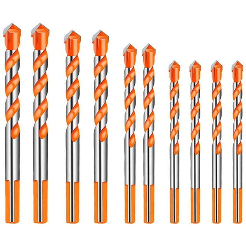 HOT SALE 10Pcs Drill Bit Set Triple-Cornered Twist Drill Bits For Ceramic Tile Concrete Glass Masonry Wood Hole Saw Drill Bits
HOT SALE 10Pcs Drill Bit Set Triple-Cornered Twist Drill Bits For Ceramic Tile Concrete Glass Masonry Wood Hole Saw Drill Bits
