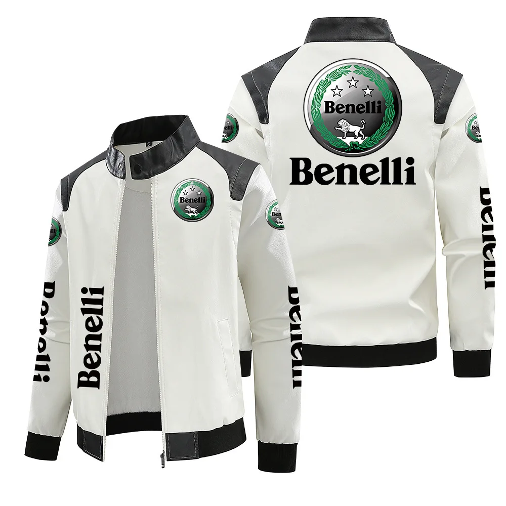 

[Европейская плюс флис] новая флисовая кожаная куртка Benelli мотоциклетный Логотип осень и зима теплая Высококачественная Мужская куртка