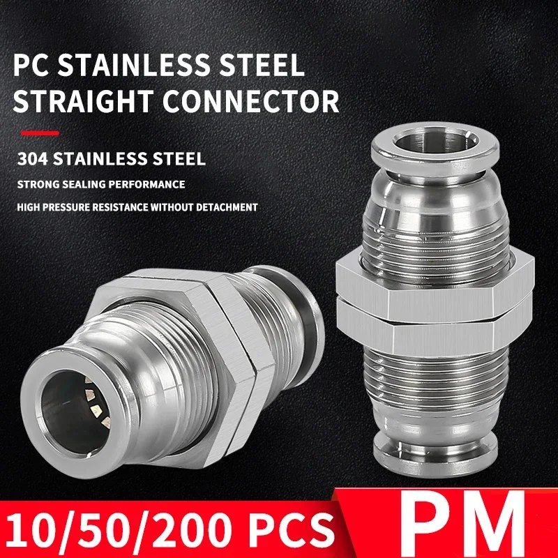 10PCS PM 304 Stainless Steel Fitting Metal Pneumatic Quick Coupling 4 6 8 10 12 14 16mm Push In air Hose Connector
10PCS PM 304 Stainless Steel Fitting Metal Pneumatic Quick Coupling 4 6 8 10 12 14 16mm Push In air Hose Connector