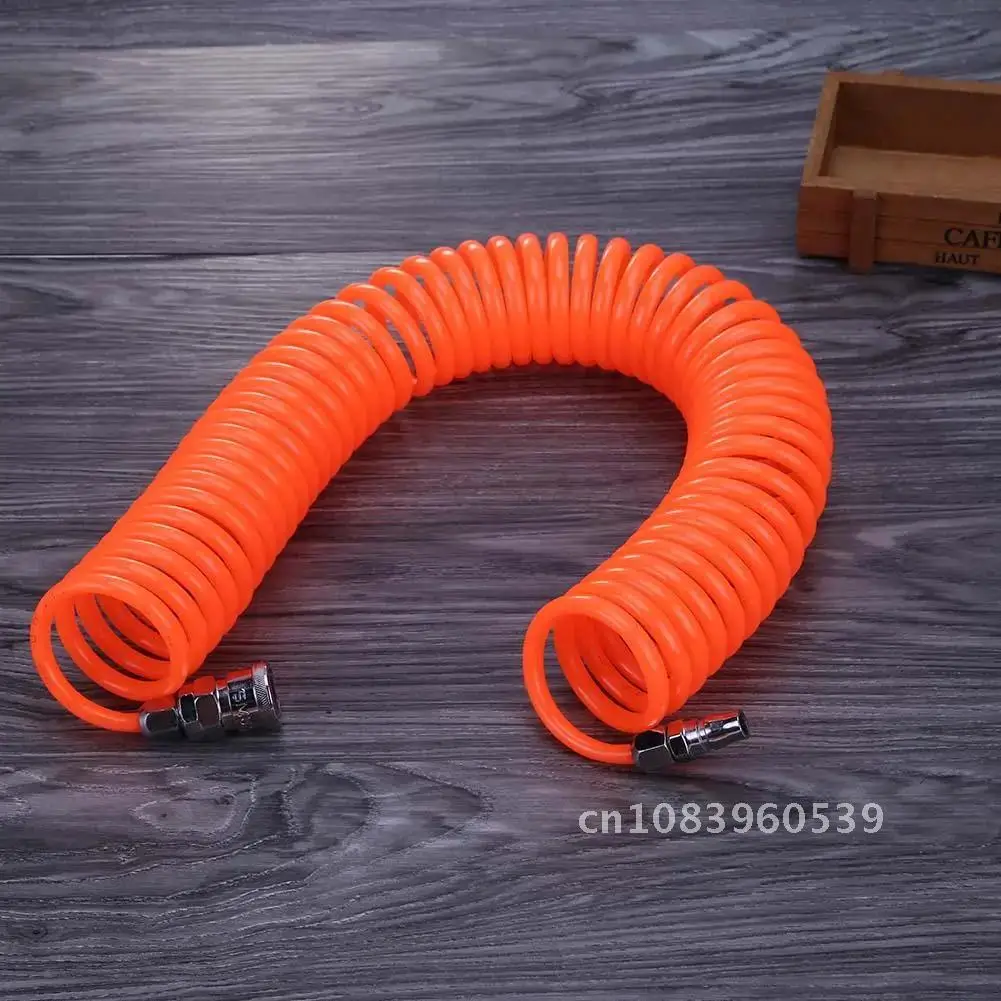 

6M/9M PE Flexible Air Compressor Hose Durable Practical Pneumatic Easy Apply Extension Inflating Coil Adapter Quick Coupler