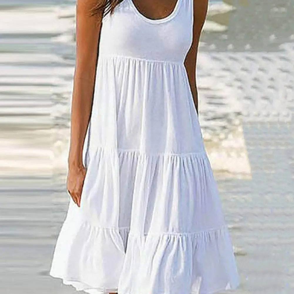 Women Dress Stylish Plus Size Women's Summer Midi Dress with Patchwork Hem Sleeveless A-line Vacation Beach Dress for A Soft
Women Dress Stylish Plus Size Women's Summer Midi Dress with Patchwork Hem Sleeveless A-line Vacation Beach Dress for A Soft