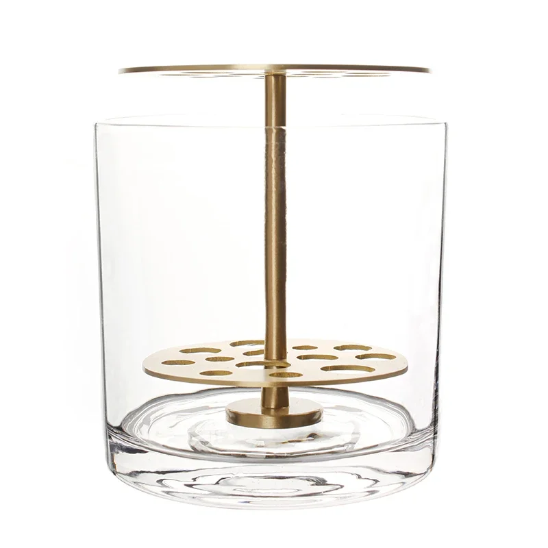 

Стеклянная прозрачная Цветочная композиция Роскошная латунная ваза для гостиной гидропонная композиция для цветов настольное украшение