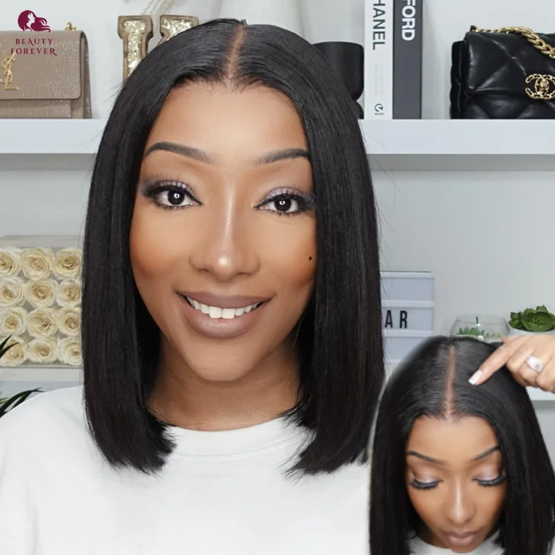 Bye Bye KNOTS Short BOB Wig Lace Front Human Hair Wig Yaki Straight Glueless Wig Human Hair Ready To Wear 180% Black BOB WIG
Bye Bye KNOTS Short BOB Wig Lace Front Human Hair Wig Yaki Straight Glueless Wig Human Hair Ready To Wear 180% Black BOB WIG