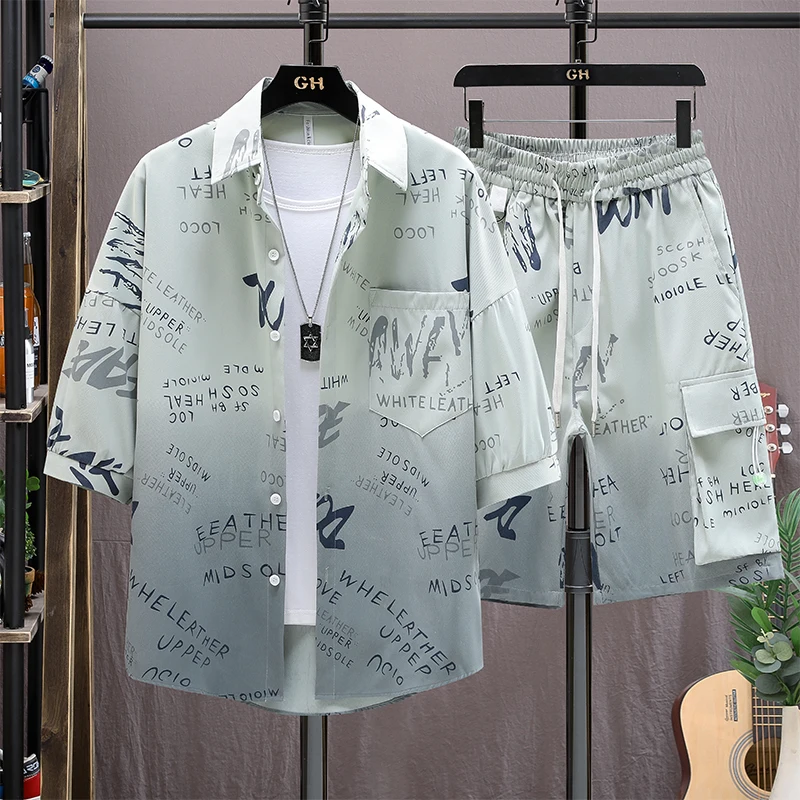 Summer Men's Sets Korean Fashion Graffiti Graphics Shirts+Shorts Suits Men Casual Men Clothing Trend 2 Piece Set Tracksuit Men
Summer Men's Sets Korean Fashion Graffiti Graphics Shirts+Shorts Suits Men Casual Men Clothing Trend 2 Piece Set Tracksuit Men