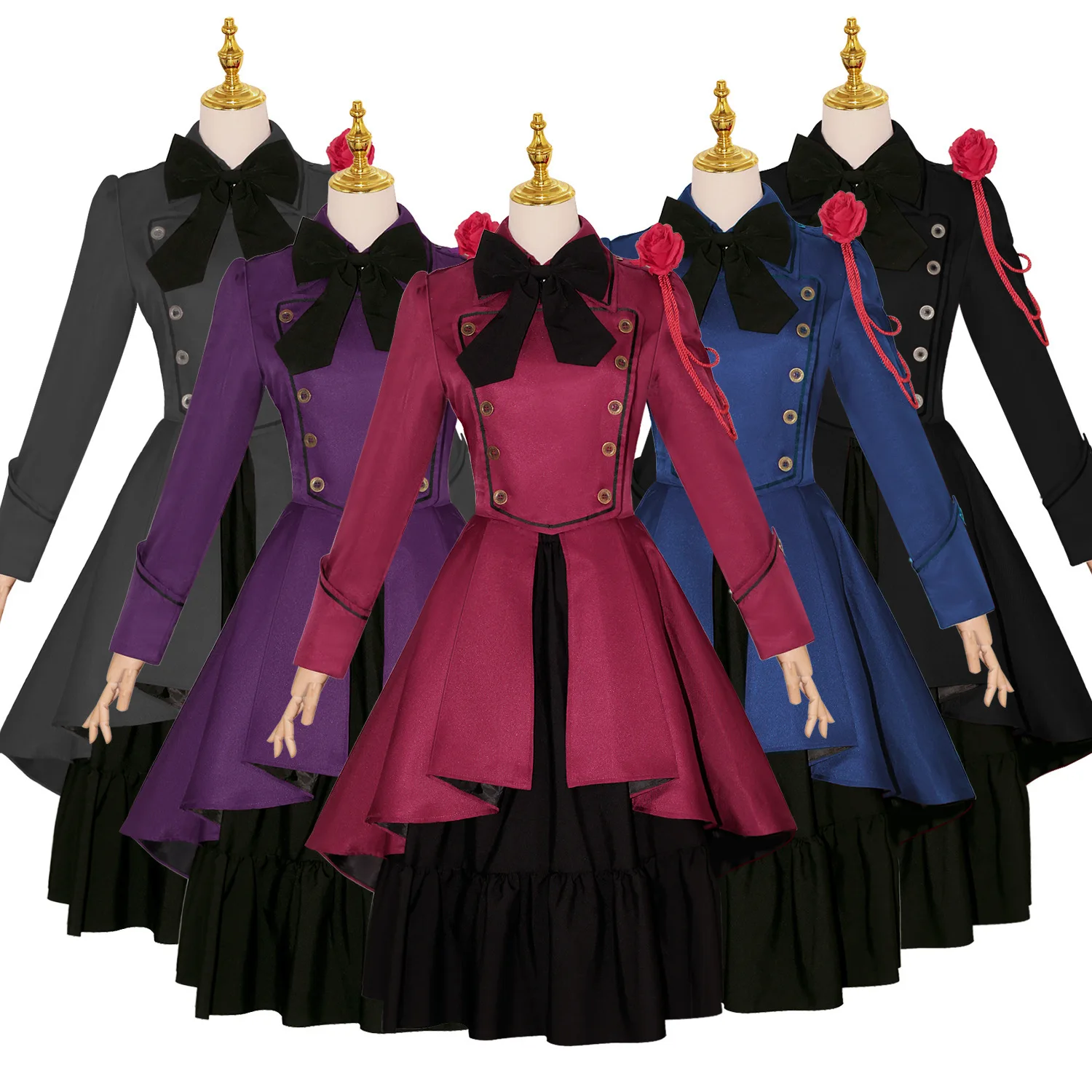 

Medieval Renaissance Retro Gothic Dress Long sleeved ruffled steam punk cosplay retro skirt