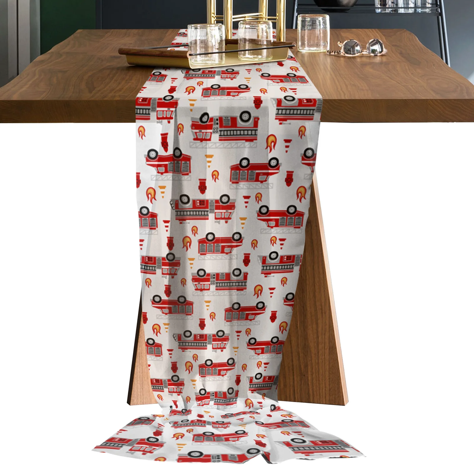 Cartoon Fire Truck Tulle Table Runner Wedding Decor Chiffon Table Runner Holiday Dinner Table Decoration
Cartoon Fire Truck Tulle Table Runner Wedding Decor Chiffon Table Runner Holiday Dinner Table Decoration