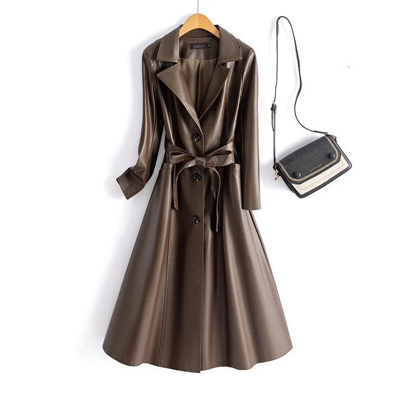 PinkyIsBlack 2024 New Spring Autumn Motorcycle Faux Leather Jackets X-long Turn Down Collar Winter Women Leather Coat With Belt
PinkyIsBlack 2024 New Spring Autumn Motorcycle Faux Leather Jackets X-long Turn Down Collar Winter Women Leather Coat With Belt