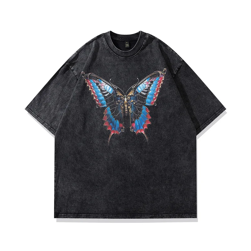 Streetwear T Shirts Men Women Colourful Butterfly Printed Gothic Tops Vintage Washed Cotton Oversized Hiphop Streetwear T-shirts
Streetwear T Shirts Men Women Colourful Butterfly Printed Gothic Tops Vintage Washed Cotton Oversized Hiphop Streetwear T-shirts