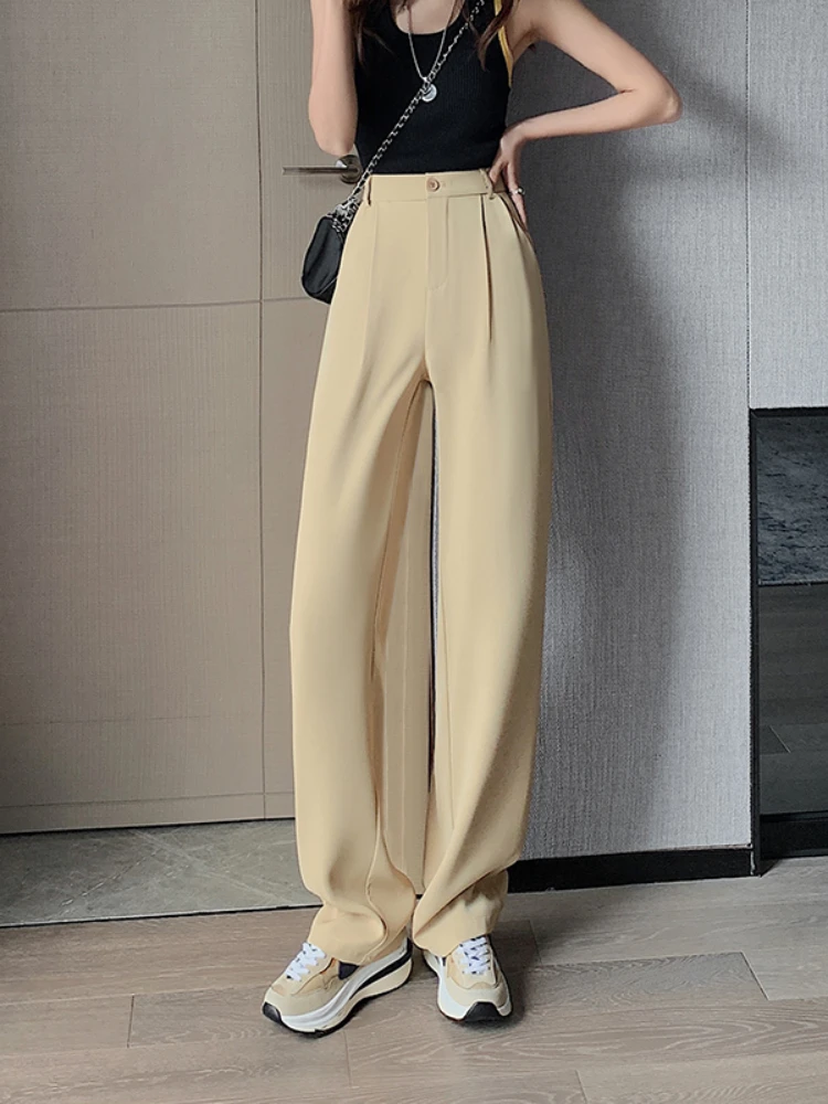High Waist Women Wide Leg Pants Solid Woman Long Trousers Casual Mujer Pantalon Office Ladies Straight Suits Pants Dropshipping
High Waist Women Wide Leg Pants Solid Woman Long Trousers Casual Mujer Pantalon Office Ladies Straight Suits Pants Dropshipping