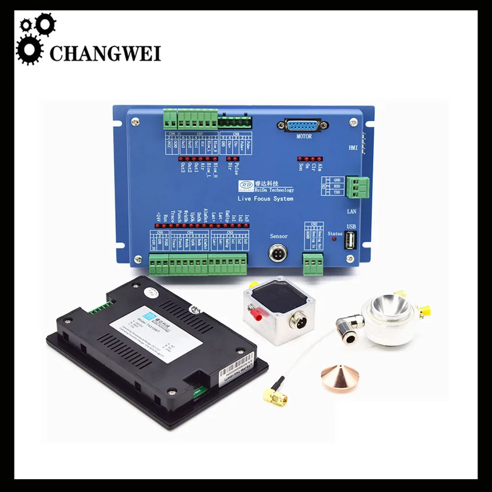 

CO2 laser controller LFS-PM-T43 LFS-AM-T43 automatic focusing sensor system with sensor amplifier based on precision software