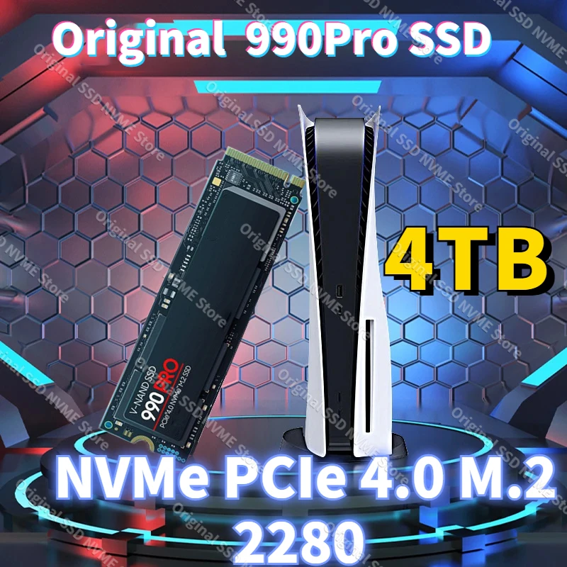 

Original Brand New 990Pro SSD 1TB 2TB 4TB NVMe PCIe 4.0 M.2 2280 Disk Drives for PS5 PlayStation5 Laptop Mini PC Gaming Computer